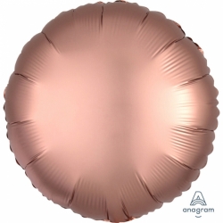 Balon foliowy satynowy okrągły Różowo-Złoty 43 cm